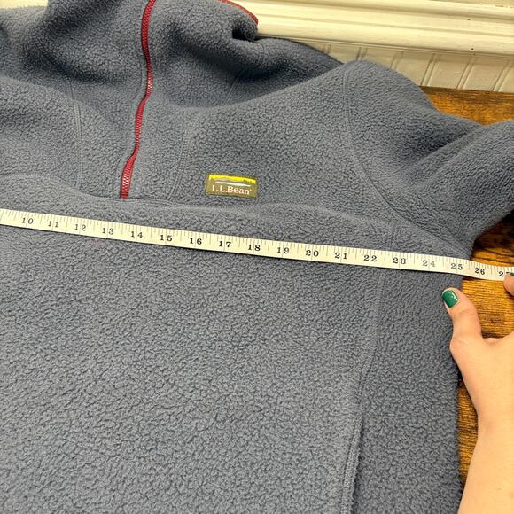 LL Bean Mens Size L Katahdin Sherpa Fleece Pullover Gunmetal Gray 1/4 Zip Pocket - Picture 11 of 13